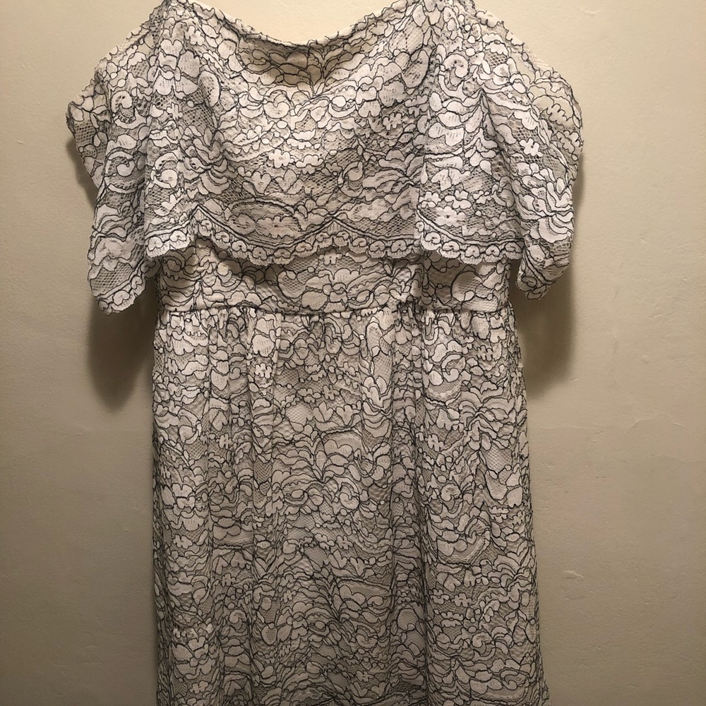 Cute off the shoulder lace dress with straps